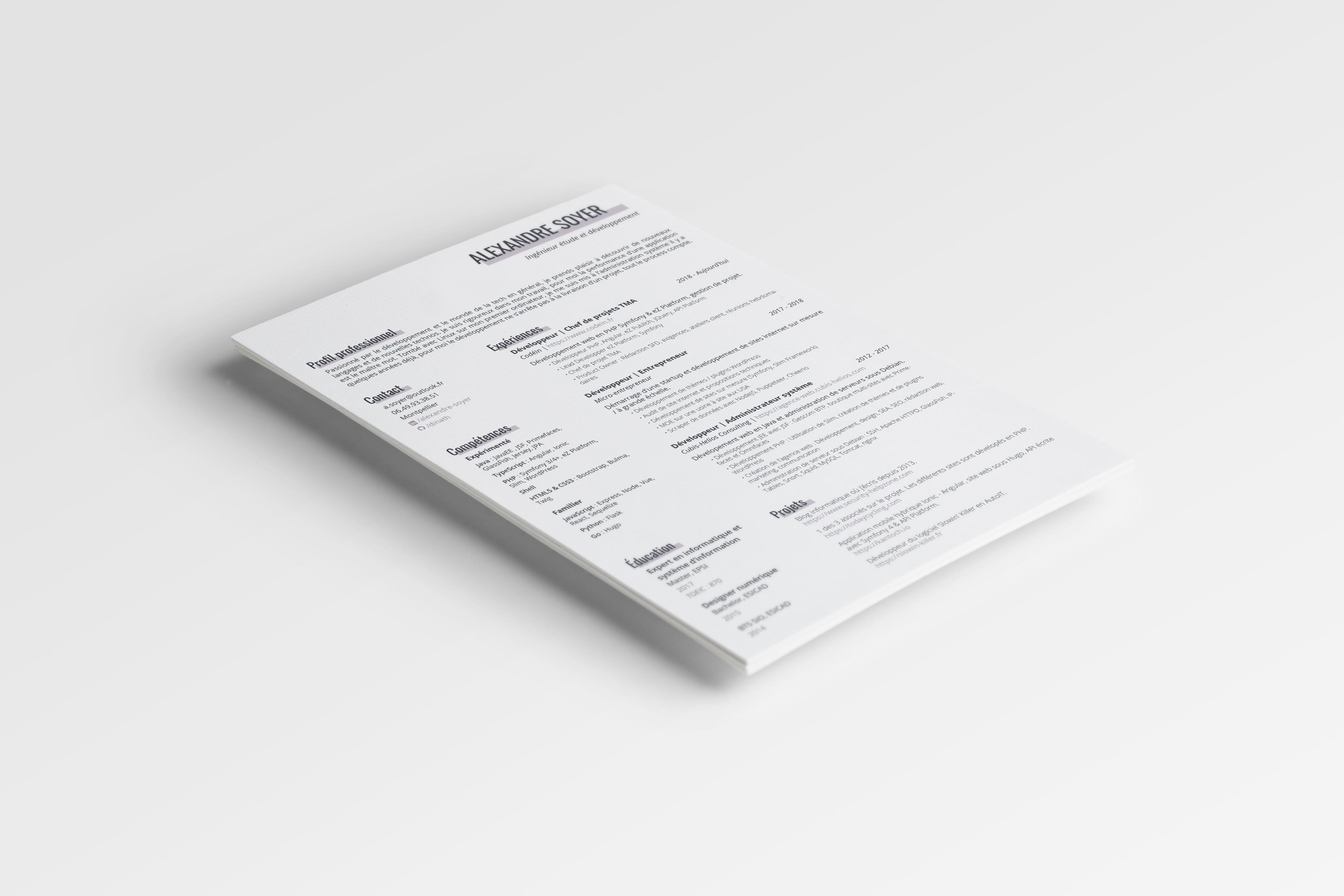 Curriculum Vitae Alexandre